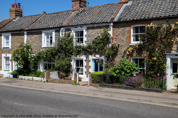 Lovely row of old cottages Picture Board by Clive Wells