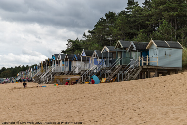 Beach huts in an untidy row Picture Board by Clive Wells