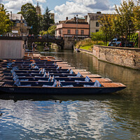 Buy canvas prints of A neat row of punts by Clive Wells