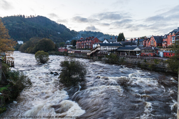 High water level in Llangollen Picture Board by Clive Wells