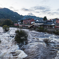 Buy canvas prints of High water level in Llangollen by Clive Wells