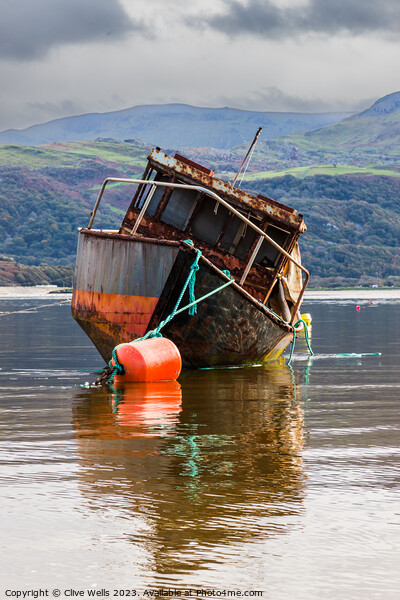 Old boat in Barmouth  Picture Board by Clive Wells