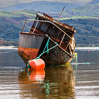 Buy canvas prints of Old boat in Barmouth  by Clive Wells