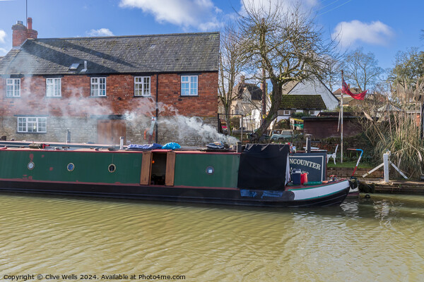Smoke from a narrow boat Picture Board by Clive Wells