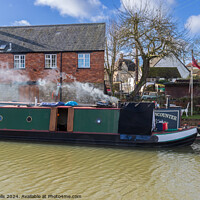 Buy canvas prints of Smoke from a narrow boat by Clive Wells