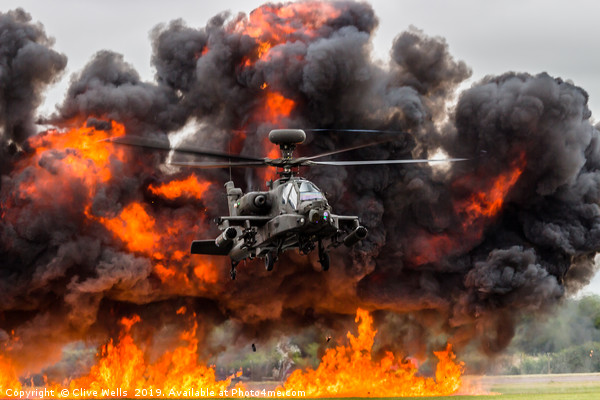 Boeing AH-64 Apacheat RAF Fairford Picture Board by Clive Wells