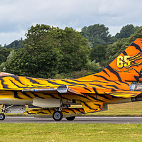 Buy canvas prints of F-16A Fighting Falcon in Tiger Colours at RIAT by Clive Wells