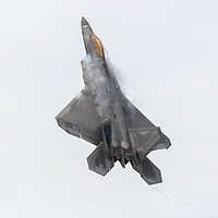 Buy canvas prints of F-22 Raptor pulling up hard at RAF Fairford by Clive Wells