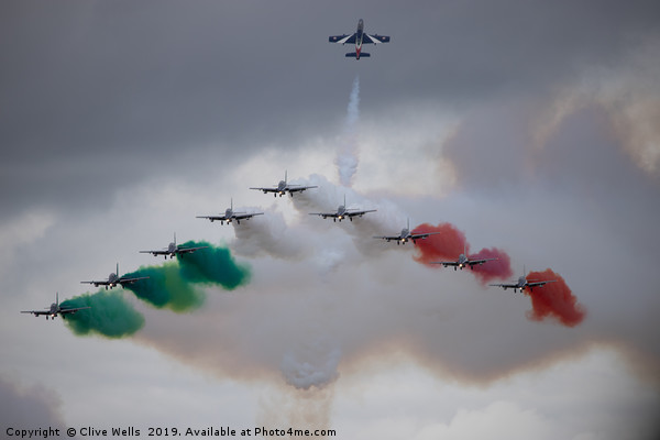 Frecce Tricolori in formation at RAF Fairford Picture Board by Clive Wells