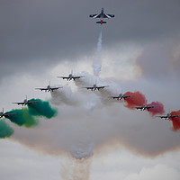 Buy canvas prints of Frecce Tricolori in formation at RAF Fairford by Clive Wells