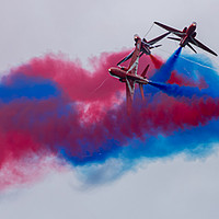 Buy canvas prints of The Red Arrows at RAF Fairford, Gloustershire by Clive Wells