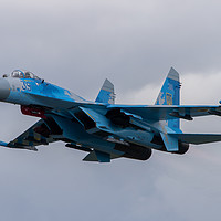 Buy canvas prints of Su-27P 'Flanker' seen at RAF Fairford by Clive Wells