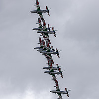 Buy canvas prints of Frecce Tricolori in formation at RAF Fairford by Clive Wells