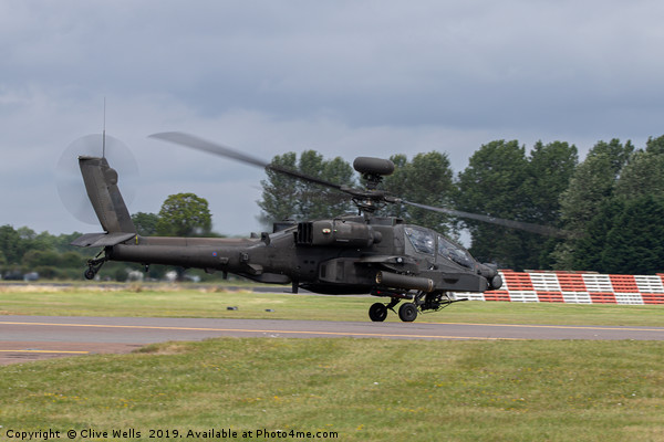 Apache Longbow taking off from RAF Fairford Picture Board by Clive Wells
