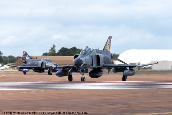 Both F-4E phantoms about to depart RAF Fairford Picture Board by Clive Wells