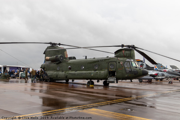 Boeing CH-47 Chinook seen on static at RAF Fairfor Picture Board by Clive Wells