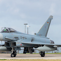Buy canvas prints of German Ef2000 Eurofighter Typhoon on taxi way by Clive Wells