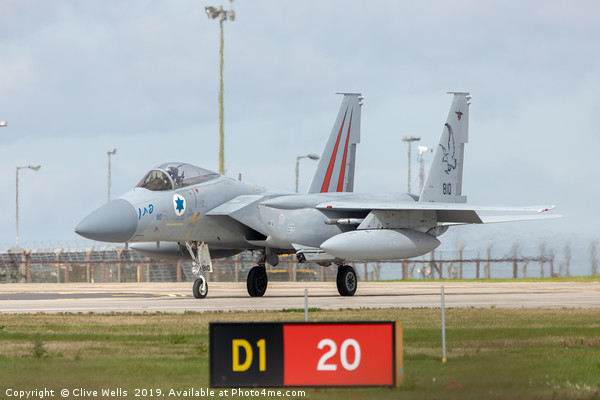 Isreali F-15I on taxi at RAF Waddington Picture Board by Clive Wells