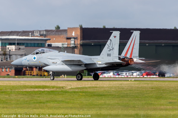Isreali F-15I on take off at RAF Waddington Picture Board by Clive Wells