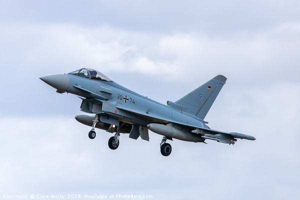EF2000 Typhoon on finals at RAF Waddington Picture Board by Clive Wells