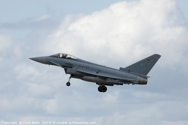 Ef2000 Eurofighter Typhoon on finals at RAF Waddin Picture Board by Clive Wells
