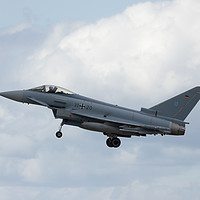 Buy canvas prints of Ef2000 Eurofighter Typhoon on finals at RAF Waddin by Clive Wells