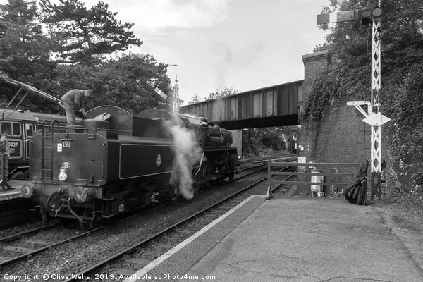 Steam train seen at Sheringham Station Picture Board by Clive Wells