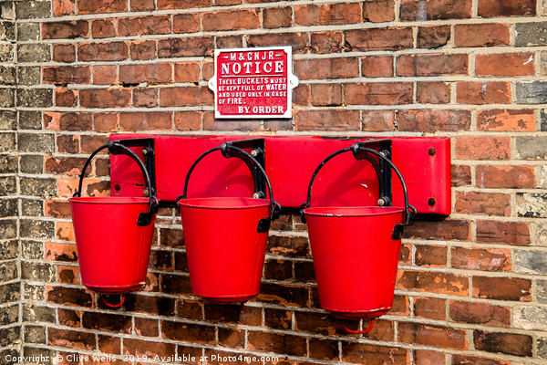 Fire buckets Picture Board by Clive Wells