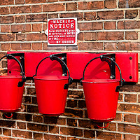 Buy canvas prints of Fire buckets by Clive Wells