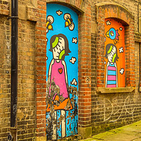 Buy canvas prints of Old graffiti seen on wall in Folkestone, Kent by Clive Wells