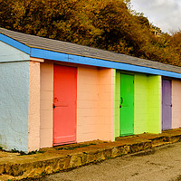 Buy canvas prints of Colourful huts at Folkestone sea front by Clive Wells