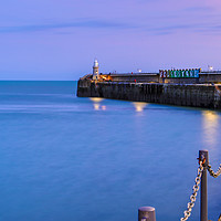 Buy canvas prints of Folkestones Lighthouse at night by Clive Wells