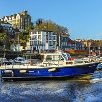 Buy canvas prints of Boats at low tide at Folkestone Harbour, Kent by Clive Wells