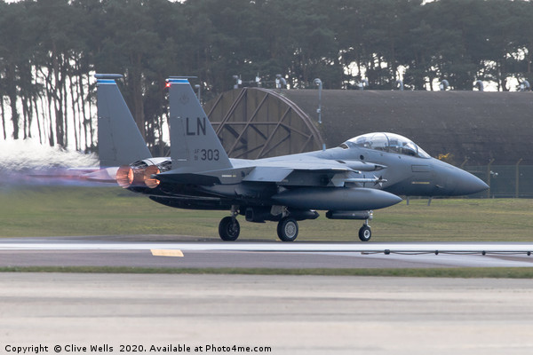 F-15 Eagle seen at RAF Lakenheath in Suffolk Picture Board by Clive Wells