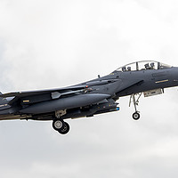Buy canvas prints of F-15E on finals at RAF Lakenheath, Suffolk by Clive Wells
