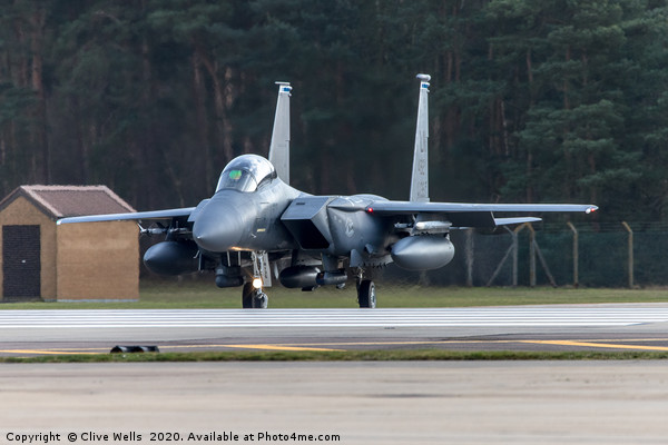 F-15E taxing to runway at RAF Lakenheath Picture Board by Clive Wells