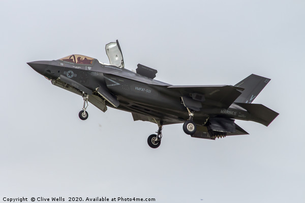 F-35 Lightning II in the hover at RAF Fairford Picture Board by Clive Wells