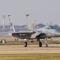 Buy canvas prints of Sleek lines of the Eagle seen at RAF Lakenheath by Clive Wells