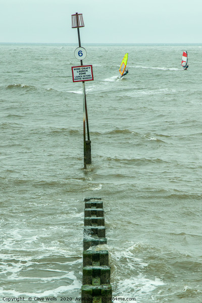 Windsurfers at Hunstanton in Norfolk Picture Board by Clive Wells