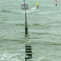 Buy canvas prints of Windsurfers at Hunstanton in Norfolk by Clive Wells