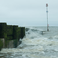 Buy canvas prints of Waves crashing at Hunstanton, Norfolk by Clive Wells