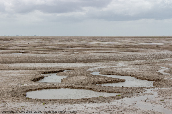 Mud flats seen at Snettisham beach in Norfolk Picture Board by Clive Wells