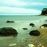 Buy canvas prints of Hunstanton cliffs at high tide in Norfolk by Clive Wells