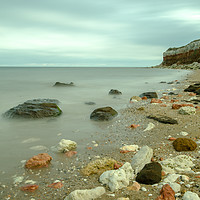 Buy canvas prints of The striped cliffs at Old Hunstanton seen using lo by Clive Wells