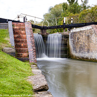 Buy canvas prints of Abstract Overflowing lock gates by Clive Wells