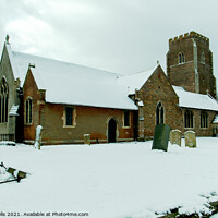 Buy canvas prints of St. Faiths Church covered in snow by Clive Wells