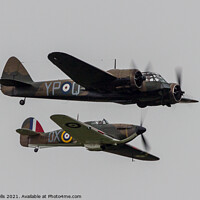 Buy canvas prints of Bristol Blenheim Mk.1 with Hawker Hurricane. by Clive Wells