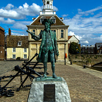 Buy canvas prints of Statue in front of the Customs House in Kings Lynn by Clive Wells