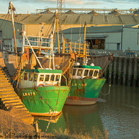 Buy canvas prints of Fishing boats at low tide by Clive Wells