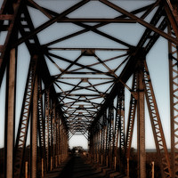Buy canvas prints of Rusty old bridge with nostalgic treatment by Sue Hoppe